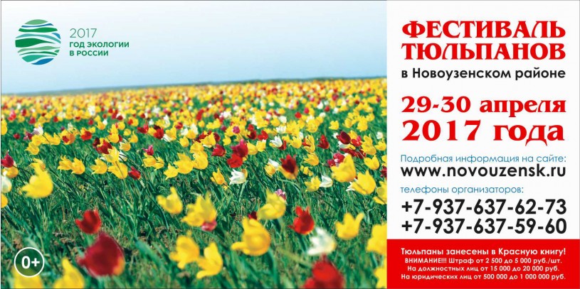 Дата II Фестиваля тюльпанов перенесена на 29-30 апреля